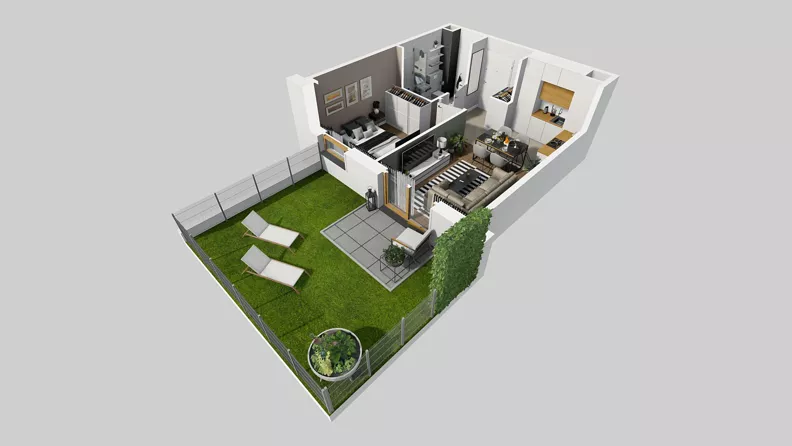 2 pokoje, mieszkanie 34,36 m², parter, oferta nr A/50, Osiedle Park Świetlików, Wrocław, Maślice, Aleja Śliwowa 21