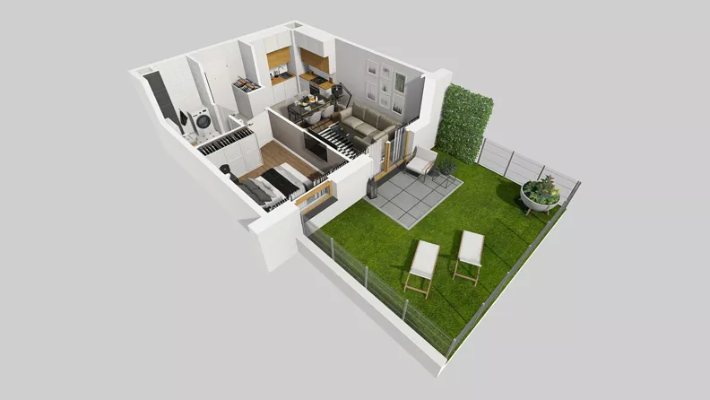 2 pokoje, mieszkanie 34,36 m², parter, oferta nr A/50, Osiedle Park Świetlików, Wrocław, Maślice, Aleja Śliwowa 21