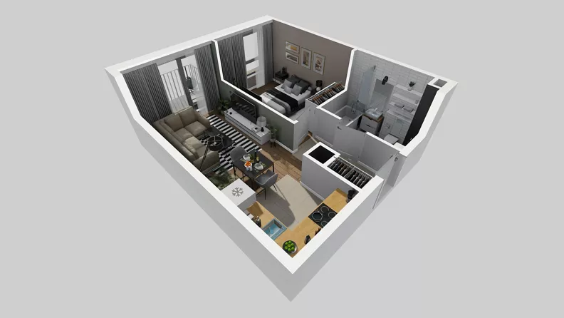 2 pokoje, mieszkanie 36,57 m², piętro 1, oferta nr A/53, Osiedle Park Świetlików, Wrocław, Maślice, Aleja Śliwowa 21