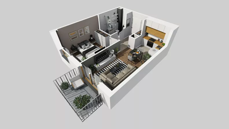 2 pokoje, mieszkanie 36,57 m², piętro 1, oferta nr A/53, Osiedle Park Świetlików, Wrocław, Maślice, Aleja Śliwowa 21