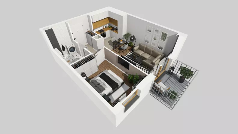 2 pokoje, mieszkanie 36,57 m², piętro 1, oferta nr A/53, Osiedle Park Świetlików, Wrocław, Maślice, Aleja Śliwowa 21