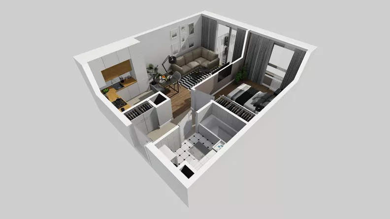 2 pokoje, mieszkanie 36,57 m², piętro 1, oferta nr A/53, Osiedle Park Świetlików, Wrocław, Maślice, Aleja Śliwowa 21