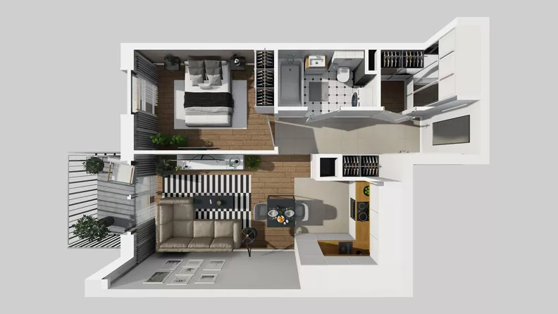 2 pokoje, mieszkanie 41,42 m², piętro 1, oferta nr A/54, Osiedle Park Świetlików, Wrocław, Maślice, Aleja Śliwowa 21