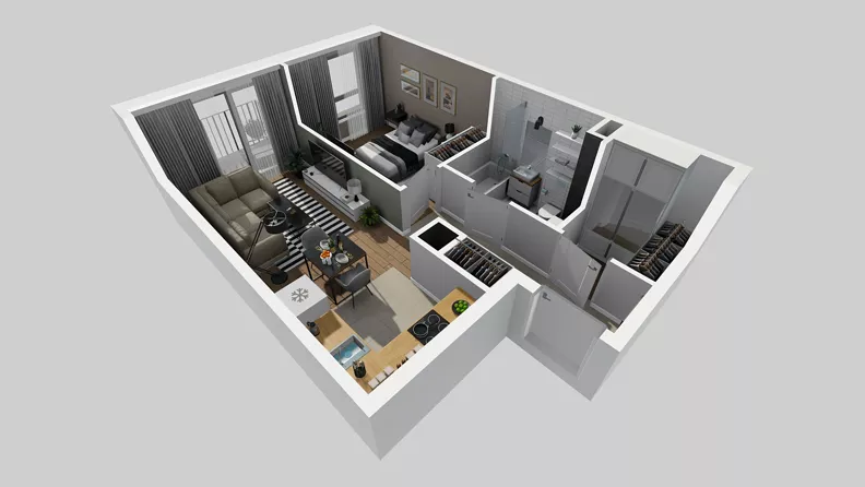 2 pokoje, mieszkanie 41,42 m², piętro 1, oferta nr A/54, Osiedle Park Świetlików, Wrocław, Maślice, Aleja Śliwowa 21