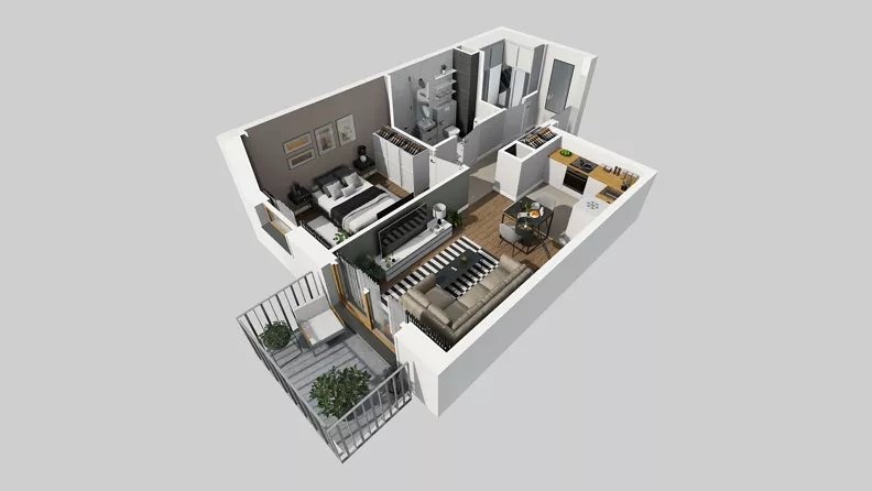 2 pokoje, mieszkanie 41,42 m², piętro 1, oferta nr A/54, Osiedle Park Świetlików, Wrocław, Maślice, Aleja Śliwowa 21