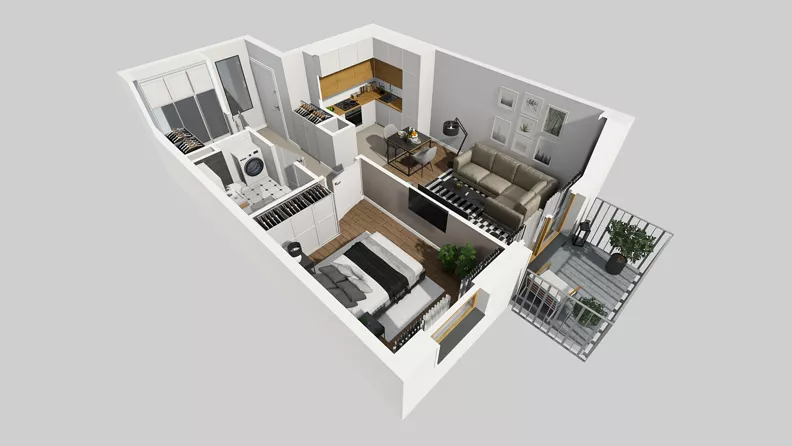 2 pokoje, mieszkanie 41,42 m², piętro 1, oferta nr A/54, Osiedle Park Świetlików, Wrocław, Maślice, Aleja Śliwowa 21