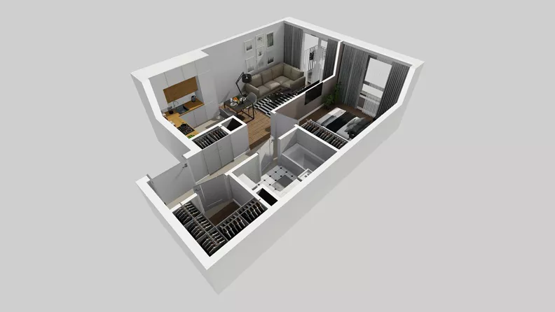 2 pokoje, mieszkanie 41,42 m², piętro 1, oferta nr A/54, Osiedle Park Świetlików, Wrocław, Maślice, Aleja Śliwowa 21