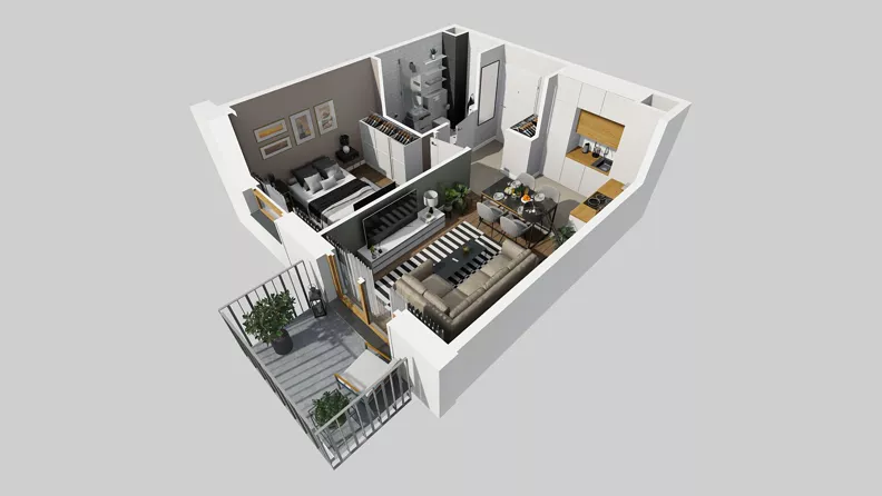 2 pokoje, mieszkanie 34,36 m², piętro 2, oferta nr A/60, Osiedle Park Świetlików, Wrocław, Maślice, Aleja Śliwowa 21