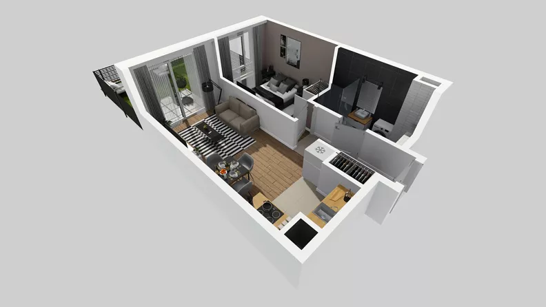 2 pokoje, mieszkanie 35,59 m², parter, oferta nr D/7, Osiedle Wilno 8.1.2, Warszawa, Targówek, Elsnerów, ul. Bukowiecka