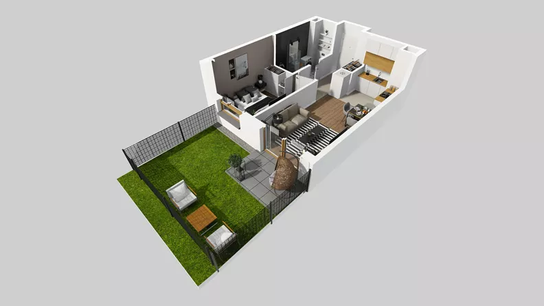 2 pokoje, mieszkanie 35,59 m², parter, oferta nr D/7, Osiedle Wilno 8.1.2, Warszawa, Targówek, Elsnerów, ul. Bukowiecka