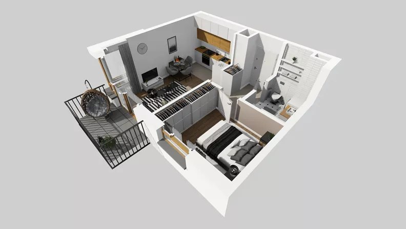 2 pokoje, mieszkanie 34,40 m², piętro 2, oferta nr D/20, Osiedle Wilno 8.1.2, Warszawa, Targówek, Elsnerów, ul. Bukowiecka
