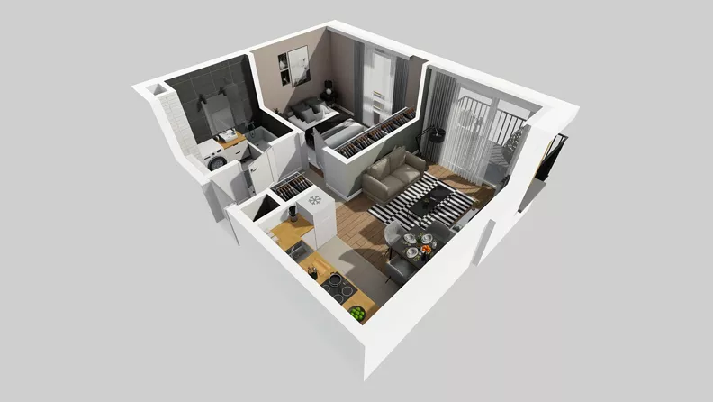 2 pokoje, mieszkanie 34,40 m², piętro 2, oferta nr D/20, Osiedle Wilno 8.1.2, Warszawa, Targówek, Elsnerów, ul. Bukowiecka