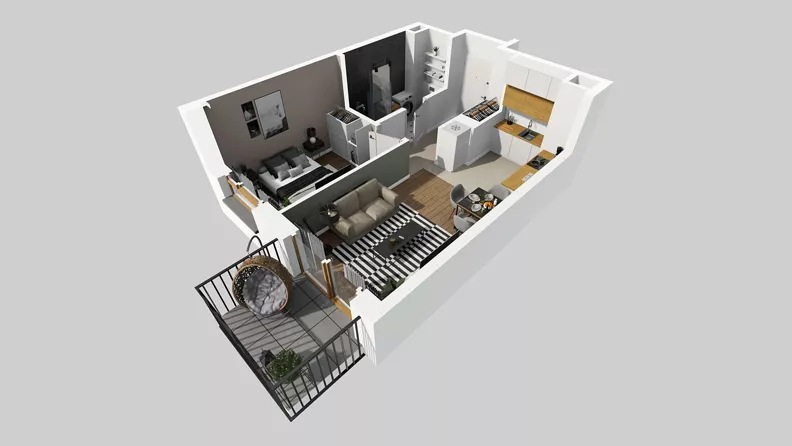 2 pokoje, mieszkanie 35,89 m², piętro 2, oferta nr D/22, Osiedle Wilno 8.1.2, Warszawa, Targówek, Elsnerów, ul. Bukowiecka