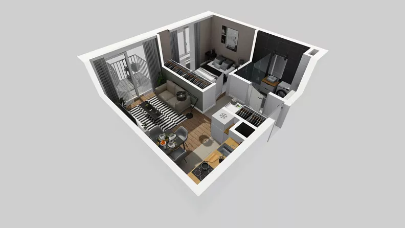 2 pokoje, mieszkanie 32,12 m², piętro 2, oferta nr D/70, Osiedle Wilno 8.1.2, Warszawa, Targówek, Elsnerów, ul. Bukowiecka