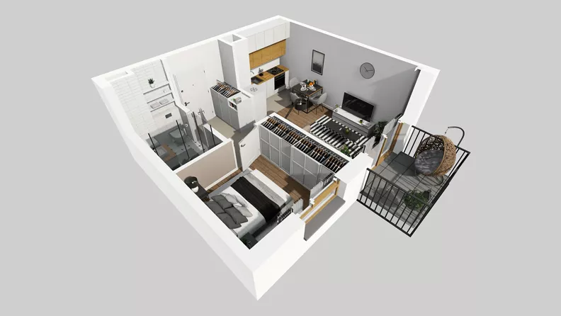 2 pokoje, mieszkanie 32,12 m², piętro 2, oferta nr D/70, Osiedle Wilno 8.1.2, Warszawa, Targówek, Elsnerów, ul. Bukowiecka