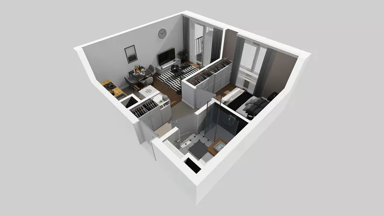 2 pokoje, mieszkanie 32,12 m², piętro 2, oferta nr D/70, Osiedle Wilno 8.1.2, Warszawa, Targówek, Elsnerów, ul. Bukowiecka