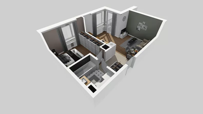 2 pokoje, mieszkanie 38,92 m², piętro 3, oferta nr D/74, Osiedle Wilno 8.1.2, Warszawa, Targówek, Elsnerów, ul. Bukowiecka