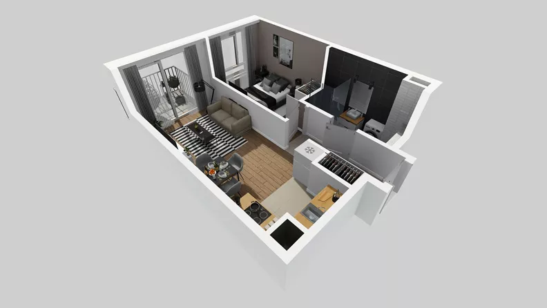 2 pokoje, mieszkanie 35,59 m², piętro 2, oferta nr D/24, Osiedle Wilno 8.1.2, Warszawa, Targówek, Elsnerów, ul. Bukowiecka