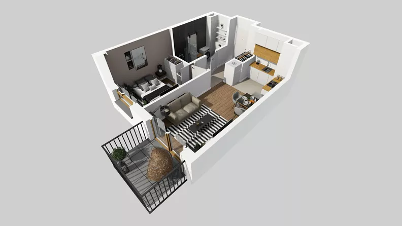 2 pokoje, mieszkanie 35,59 m², piętro 2, oferta nr D/24, Osiedle Wilno 8.1.2, Warszawa, Targówek, Elsnerów, ul. Bukowiecka