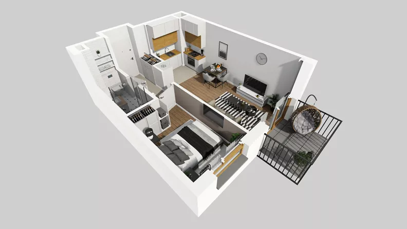 2 pokoje, mieszkanie 35,59 m², piętro 2, oferta nr D/24, Osiedle Wilno 8.1.2, Warszawa, Targówek, Elsnerów, ul. Bukowiecka