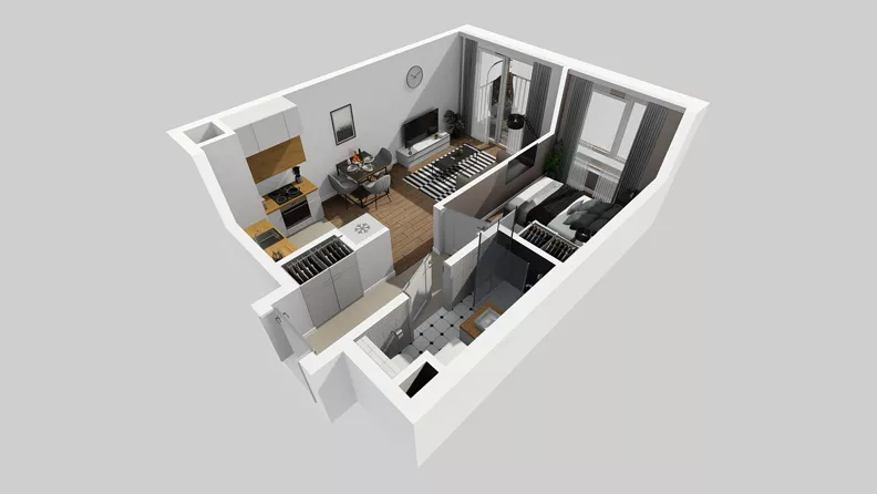 2 pokoje, mieszkanie 35,59 m², piętro 2, oferta nr D/24, Osiedle Wilno 8.1.2, Warszawa, Targówek, Elsnerów, ul. Bukowiecka