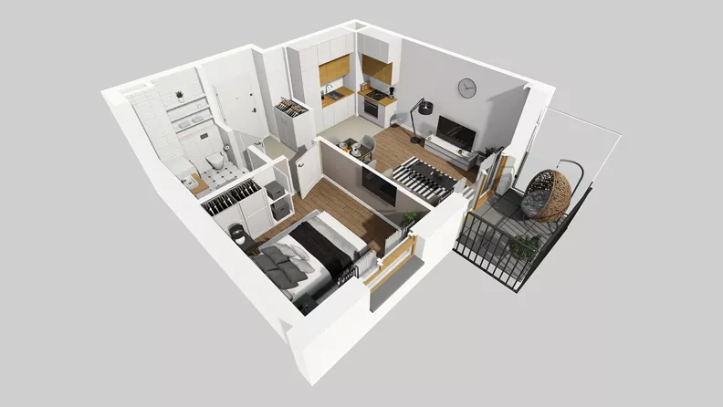 2 pokoje, mieszkanie 36,29 m², piętro 1, oferta nr B/23, Osiedle Wilno 8.1.2, Warszawa, Targówek, Elsnerów, ul. Bukowiecka