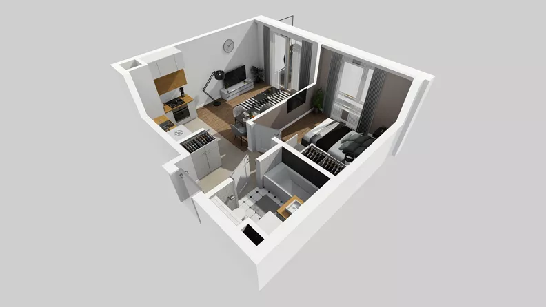 2 pokoje, mieszkanie 36,29 m², piętro 1, oferta nr B/23, Osiedle Wilno 8.1.2, Warszawa, Targówek, Elsnerów, ul. Bukowiecka