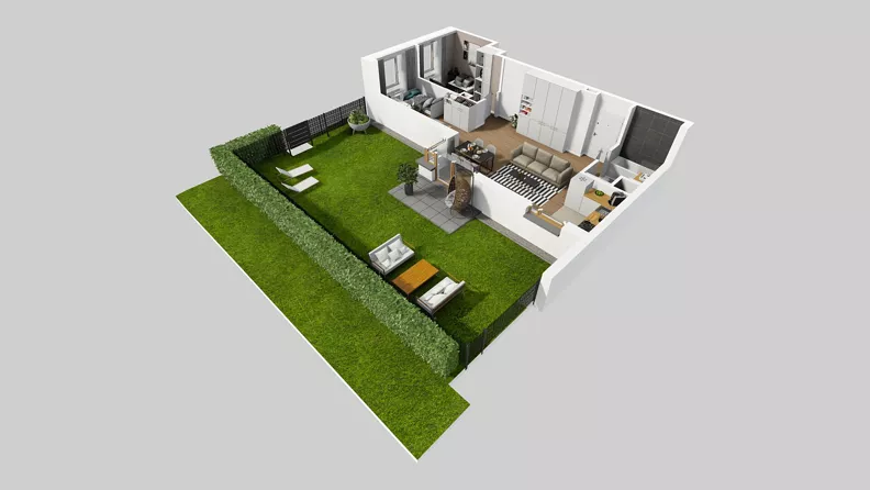 2 pokoje, mieszkanie 57,56 m², parter, oferta nr C/3, Osiedle Wilno 8.1.2, Warszawa, Targówek, Elsnerów, ul. Bukowiecka