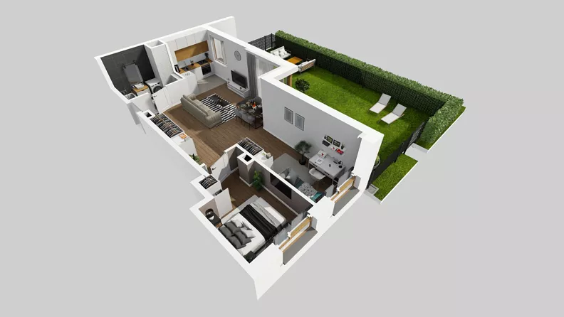 2 pokoje, mieszkanie 57,56 m², parter, oferta nr C/3, Osiedle Wilno 8.1.2, Warszawa, Targówek, Elsnerów, ul. Bukowiecka