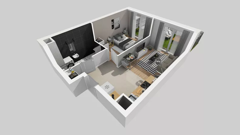 2 pokoje, mieszkanie 42,12 m², parter, oferta nr C/1, Przystanek Prądnik 2, Kraków, Prądnik Biały, Górka Narodowa, ul. Meiera