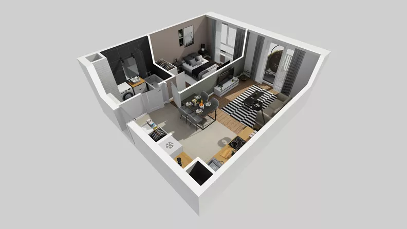 2 pokoje, mieszkanie 42,01 m², piętro 1, oferta nr C/2, Przystanek Prądnik 2, Kraków, Prądnik Biały, Górka Narodowa, ul. Meiera