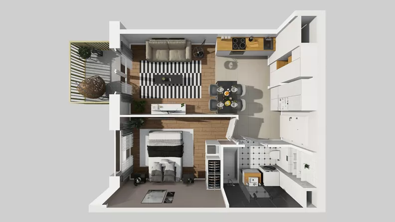 2 pokoje, mieszkanie 39,77 m², piętro 1, oferta nr C/3, Przystanek Prądnik 2, Kraków, Prądnik Biały, Górka Narodowa, ul. Meiera