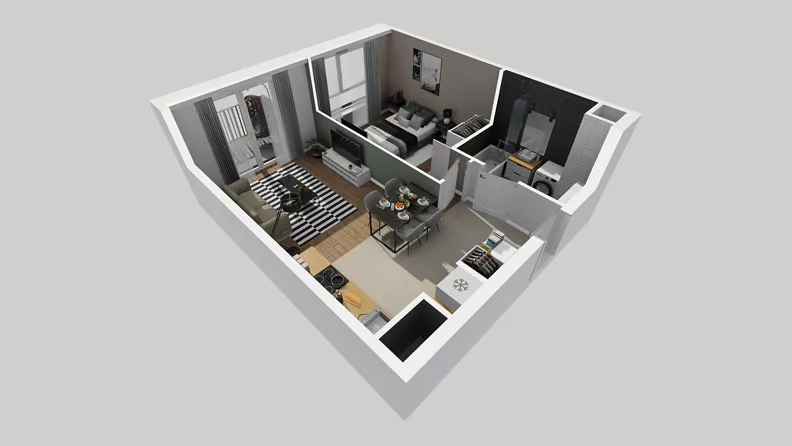 2 pokoje, mieszkanie 41,77 m², piętro 1, oferta nr C/6, Przystanek Prądnik 2, Kraków, Prądnik Biały, Górka Narodowa, ul. Meiera