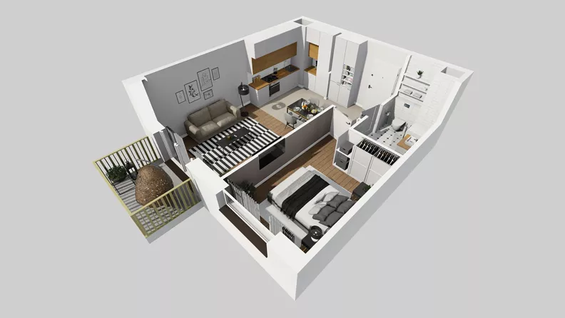 2 pokoje, mieszkanie 42,01 m², piętro 3, oferta nr C/18, Przystanek Prądnik 2, Kraków, Prądnik Biały, Górka Narodowa, ul. Meiera