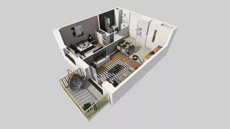 2 pokoje, mieszkanie 41,77 m², piętro 3, oferta nr C/22, Przystanek Prądnik 2, Kraków, Prądnik Biały, Górka Narodowa, ul. Meiera