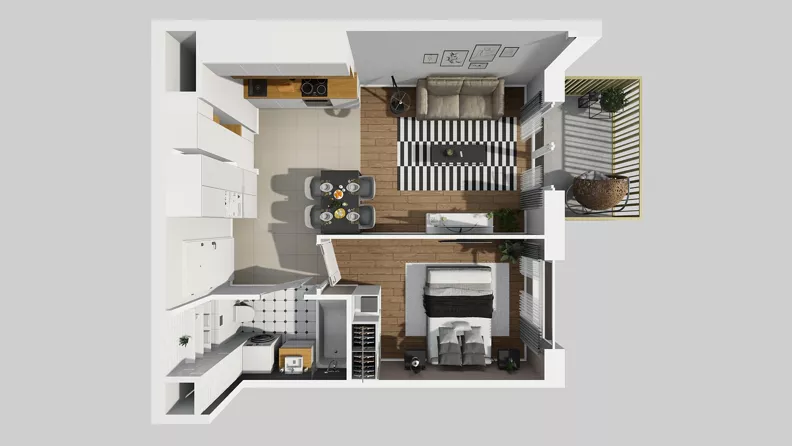 2 pokoje, mieszkanie 41,77 m², piętro 4, oferta nr C/30, Przystanek Prądnik 2, Kraków, Prądnik Biały, Górka Narodowa, ul. Meiera