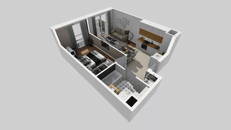 2 pokoje, mieszkanie 42,38 m², piętro 4, oferta nr C/33, Przystanek Prądnik 2, Kraków, Prądnik Biały, Górka Narodowa, ul. Meiera