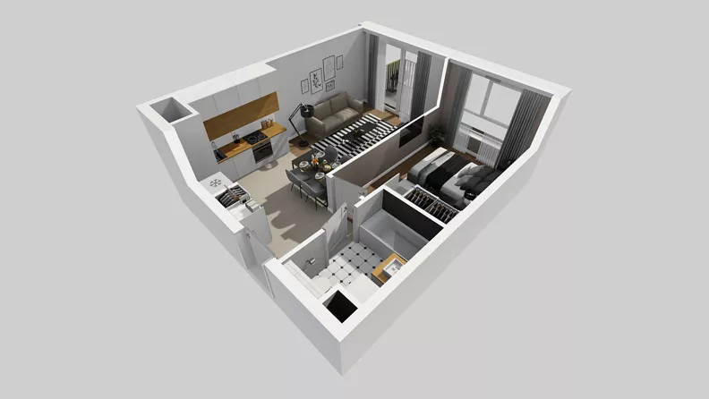 2 pokoje, mieszkanie 39,72 m², piętro 5, oferta nr C/39, Przystanek Prądnik 2, Kraków, Prądnik Biały, Górka Narodowa, ul. Meiera