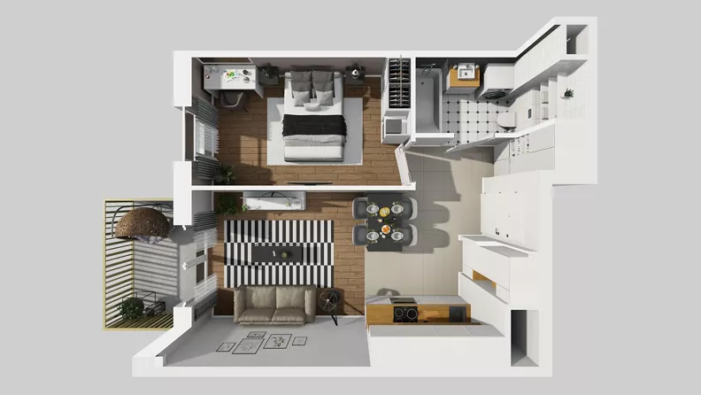 2 pokoje, mieszkanie 42,02 m², piętro 5, oferta nr C/40, Przystanek Prądnik 2, Kraków, Prądnik Biały, Górka Narodowa, ul. Meiera
