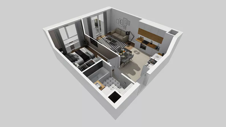 2 pokoje, mieszkanie 42,01 m², piętro 6, oferta nr C/42, Przystanek Prądnik 2, Kraków, Prądnik Biały, Górka Narodowa, ul. Meiera