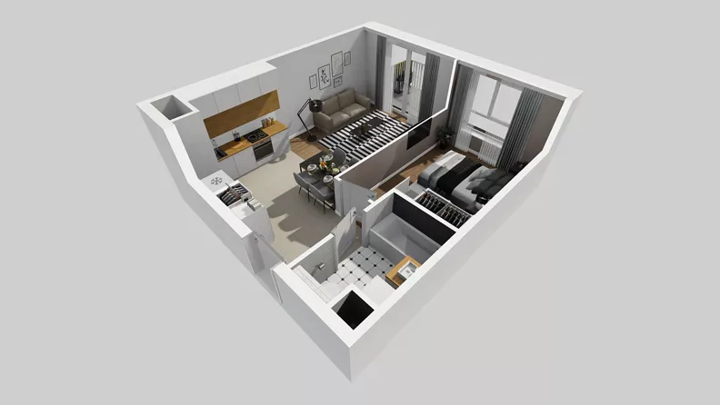 2 pokoje, mieszkanie 41,77 m², piętro 6, oferta nr C/46, Przystanek Prądnik 2, Kraków, Prądnik Biały, Górka Narodowa, ul. Meiera