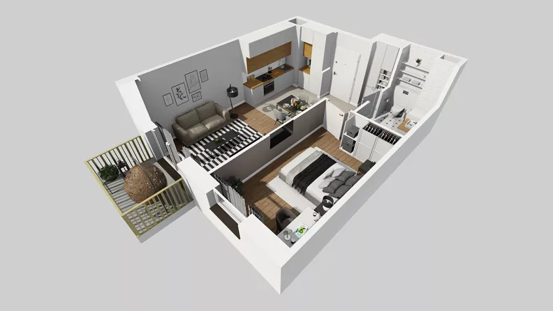 2 pokoje, mieszkanie 42,38 m², piętro 6, oferta nr C/49, Przystanek Prądnik 2, Kraków, Prądnik Biały, Górka Narodowa, ul. Meiera