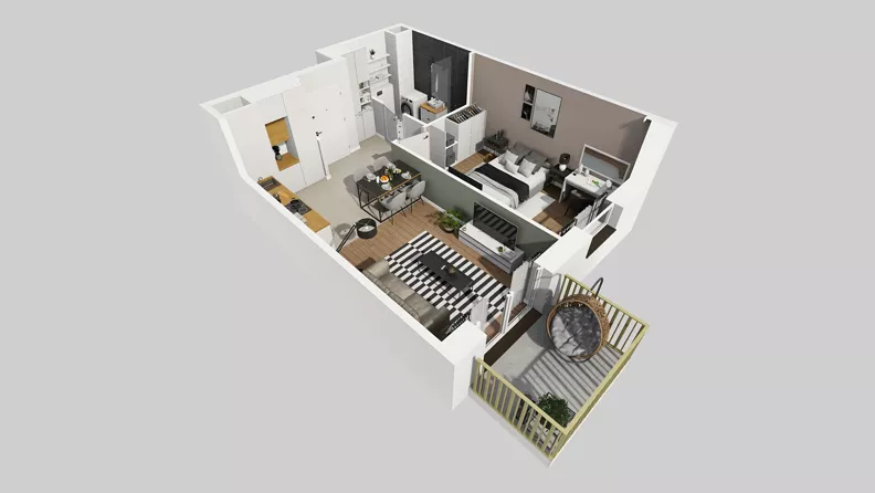 2 pokoje, mieszkanie 42,38 m², piętro 6, oferta nr C/49, Przystanek Prądnik 2, Kraków, Prądnik Biały, Górka Narodowa, ul. Meiera
