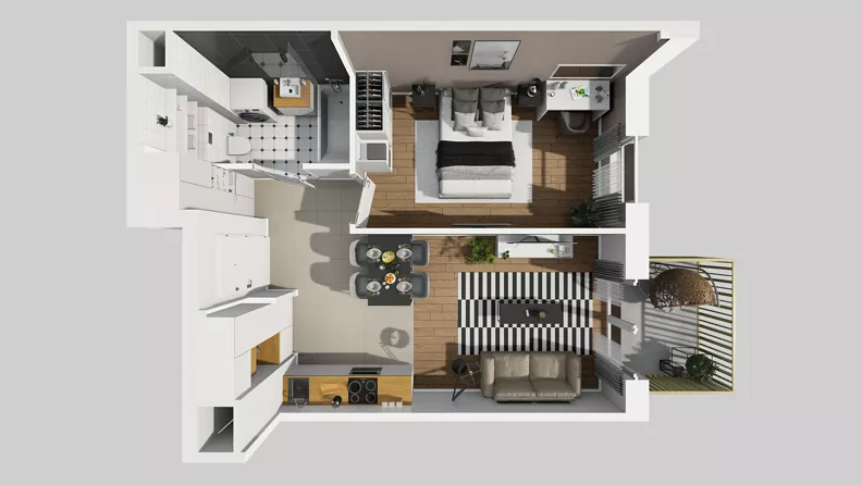 2 pokoje, mieszkanie 42,38 m², piętro 7, oferta nr C/57, Przystanek Prądnik 2, Kraków, Prądnik Biały, Górka Narodowa, ul. Meiera