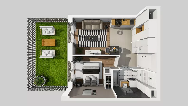 2 pokoje, mieszkanie 35,32 m², parter, oferta nr C/59, Przystanek Prądnik 2, Kraków, Prądnik Biały, Górka Narodowa, ul. Meiera