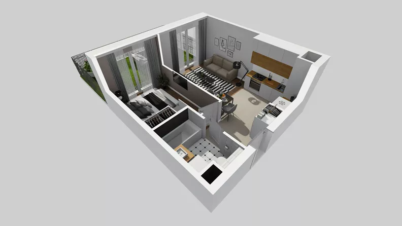 2 pokoje, mieszkanie 35,32 m², parter, oferta nr C/59, Przystanek Prądnik 2, Kraków, Prądnik Biały, Górka Narodowa, ul. Meiera