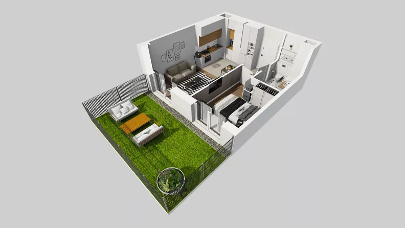 2 pokoje, mieszkanie 35,32 m², parter, oferta nr C/59, Przystanek Prądnik 2, Kraków, Prądnik Biały, Górka Narodowa, ul. Meiera