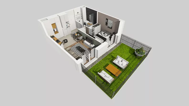 2 pokoje, mieszkanie 35,32 m², parter, oferta nr C/59, Przystanek Prądnik 2, Kraków, Prądnik Biały, Górka Narodowa, ul. Meiera