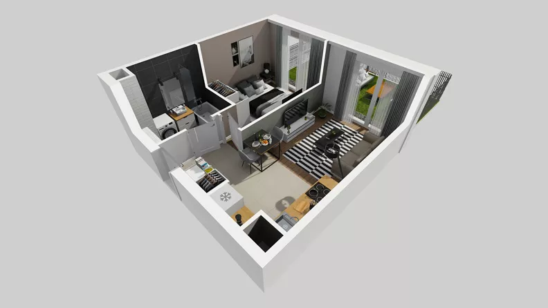 2 pokoje, mieszkanie 35,32 m², parter, oferta nr C/59, Przystanek Prądnik 2, Kraków, Prądnik Biały, Górka Narodowa, ul. Meiera