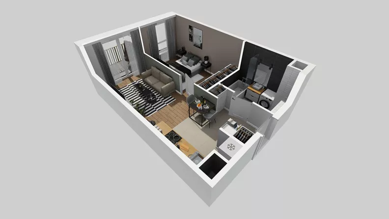 2 pokoje, mieszkanie 38,25 m², piętro 1, oferta nr C/61, Przystanek Prądnik 2, Kraków, Prądnik Biały, Górka Narodowa, ul. Meiera